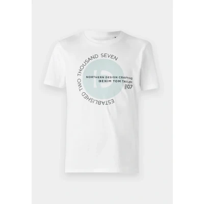 Imagen de TOM Tailor Denim Printed Camiseta estampada, Hombre, Talla: Large, White