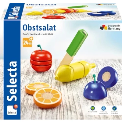 Imagen de Selecta Juego de 11 Piezas para Ensalada Frutas, Velcro y Juguete Corte Madera, Multicolor, Small (Schmidt Spiele 62070)