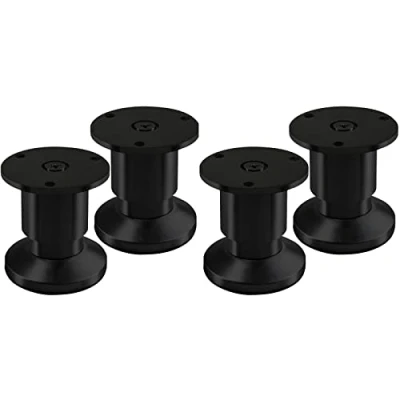 Imagen de Juego de 4 x SOTECH patas para muebles ALPHA sofá ajustables anodizadas en negro, cargables hasta 250 kg Altura: 80 mm