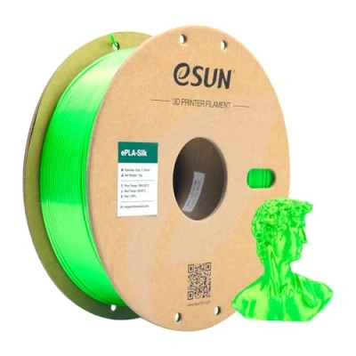 Imagen de eSUN Filamento PLA Seda 1.75mm, Sedoso Brillante Impresora 3D PLA, Precisión Dimensional +/ 0.05mm, 1KG Carrete (2.2 LBS) para de Impresión 3D, Verde