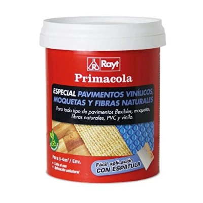 Imagen de Rayt 555 09 Primacola C 15 Adhesivo acrílico especial para pavimentos de PVC, vinílicos, moquetas, revestimientos textiles y fibras naturales. Fácil aplicación con espátula, 1kg.