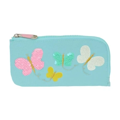 Imagen de Safta Moos Butterflies Portatodo Plano, Tejido Reciclable, Estuche Infantil, Niño, Ideal para Niños en Edad Escolar, Cómodo y Versátil, Calidad Resistencia, 23x1x11, Color Azul Claro