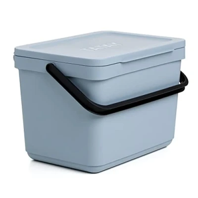 Imagen de TATAY Cubo Organico Smart 6L de Basura Cocina sin Soporte Diseño Compacto y Funcional Materiales 100% Reciclados 26,5x20,5x18,5 cm, Color Azul
