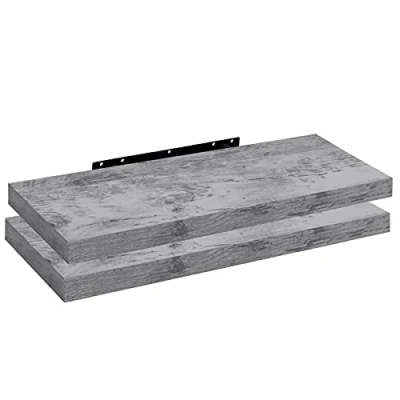 Imagen de WOLTU Estanteria Pared, Estante Flotante, Juego de 2 Pared Madera MDF, para salón, Cocina, Pasillo RG9317grei