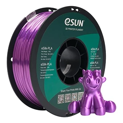 Imagen de eSUN Filamento PLA Seda 1.75mm, Sedoso Brillante Impresora 3D PLA, Precisión Dimensional +/ 0.05mm, 1KG Carrete (2.2 LBS) para de Impresión 3D, Púrpura