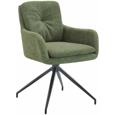 Imagen de CLP Silla de Comedor Funda Tela Pickett I Sillón con función giratoria 180 Grados Cocina Respaldo, Color:Verde Claro