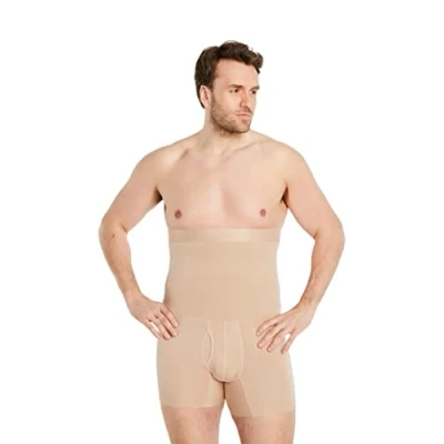 Imagen de FINN Faja Reductora para Hombres con Efecto Reductor de Abdomen Boxer compresión Cintura Alta Calzoncillos moldeadores algodón un más Plano Invisible Color Piel Nude L