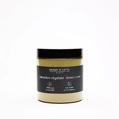 Imagen de SERGE D&#039;ESTEL PARIS Henna Natural 100g Coloración Vegetal Reflejos Cobres y Luminosos de Alta Qualidad 100% Puro Colorear sin Dañar el Cabello