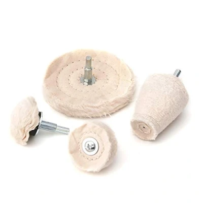 Imagen de Discos de pulido para perforadora 4 piezas, destornillador inalámbrico, accesorio llantas, rueda terciopelo algodón, diámetro del mango: 6 mm
