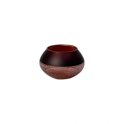 Imagen de Villeroy &amp; Boch Manufacture Swirl Portavelas Porcelana Premium, Negro, 70 mm