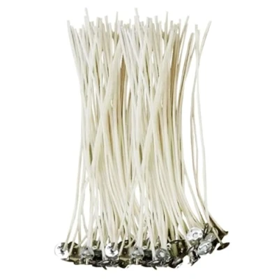 Imagen de CZ Store® Juego de Mechas para Velas Pack 50 20CM ✮GARANTÍA por Vida✮ Algodón Orgánico Natural, Pre Encerado con Cera Soja Duradero, Limpio, Sin Humo Negro Guía Fabricación
