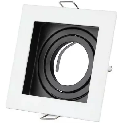 Imagen de V TAC Portafoco empotrable Cuadrado de Metal Blanco orientable 15 Gu10