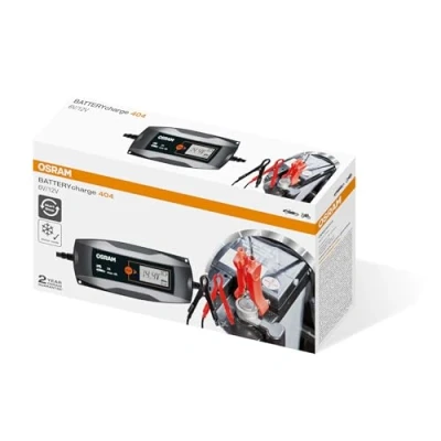 Imagen de OSRAM Battery Charger 4Amp, 6/12V 4A Cargador de batería inteligente, carga máxima 90Ah, automóviles con motores diésel/gasolina, híbridos/eléctricos 12V