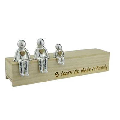 Imagen de Pirantin Corazón de bronce We Made A Family 8th Anniversary Ideas Elige tu única combinación familiar (1 niño)