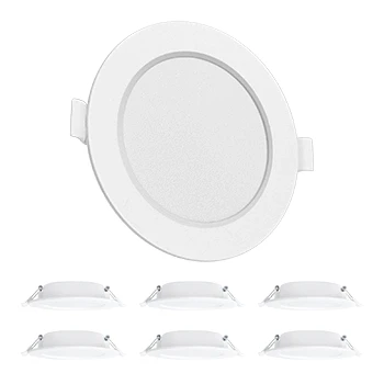Imagen de Aigostar Foco empotrable Led techo,Iluminacion 9W equivalente 72W, Downlight Techo Redondo, 4000K Luz natural, Ojos de buey led, Ф118 128mm, 6 pack