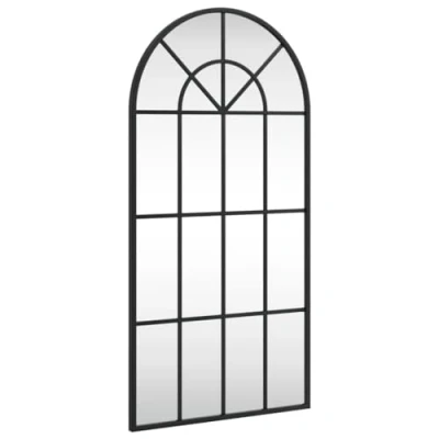Imagen de vidaXL Espejo de Pared Arco Hierro Negro 40x80 cm