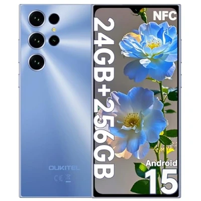 Imagen de OUKITEL C61 Pro Telefonos Moviles Libres 24GB+256GB/1TB Smartphone, 6.88&quot; Pantalla HD+ 90Hz Telefono Movil Android 15, Batería 5150mAh, Cámara 13MP Moviles, 4G Dual SIM, NFC/GPS/Altavoz 95 dB, Azul