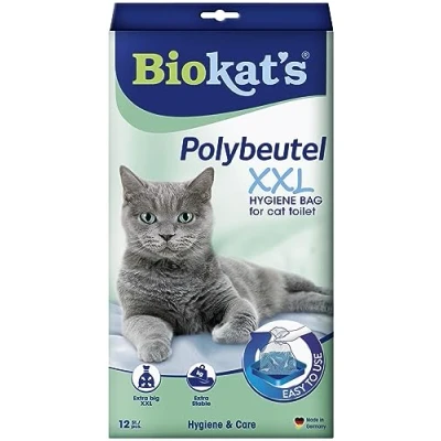 Imagen de Biokat&#039;s bolsas XXL de polietileno para colocar en el arenero gatos, cambio higiénico la arena gatos 1 paquete (1 x 12 bolsas)