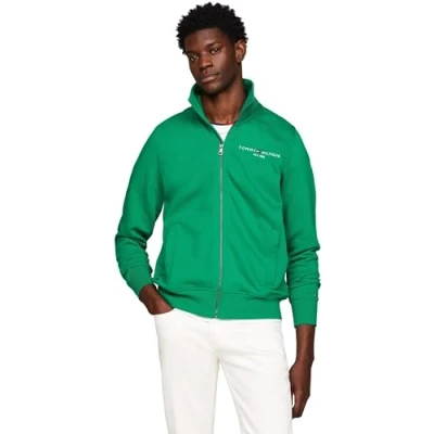 Imagen de Tommy Hilfiger LOGO ZIP THRU Sudadera con cremallera, Hombre, Talla: Medium, Olympic green