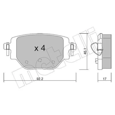 Imagen de METELLI 22 1246 0 Juego de pastillas freno excl. contacto avisador desgaste PEUGEOT: 208 II Hatchback, 2008 II, 301 Berlina