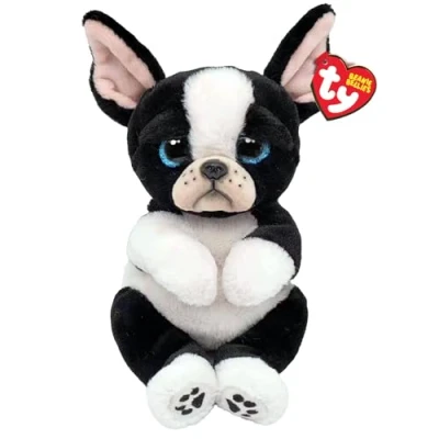 Imagen de Ty Beanie Bellies T43204 Tink el Bulldog Francés con los Ojos Azules Brillantes, Animales de Peluche Pancino Suave