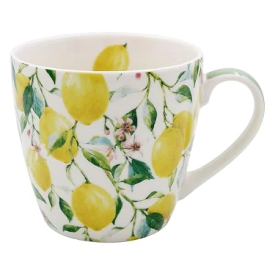 Imagen de Lesser &amp; Pavey Taza de café diseño británico, tazas cerámica para el hogar o trabajo, grandes bebidas calientes, té y (taza desayuno Lemon Grove)
