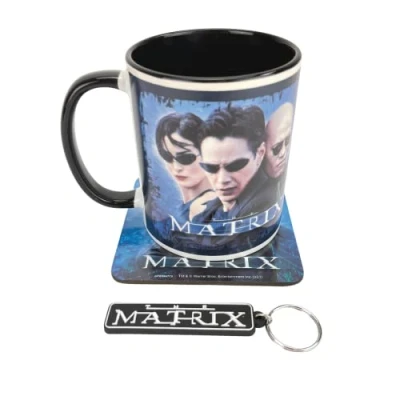 Imagen de Pyramid International The Matrix Juego de taza oficial regalo, incluye posavasos, llavero, Multicolor