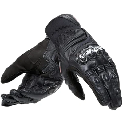 Imagen de Dainese Carbon 4 Short Gloves, Guantes Moto Cortos, de Piel, Protecciones Carbono en los Nudillos, Hombre, Negro/Negro, XXL