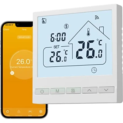 Imagen de Beok Tuya Termostato Inteligente de Pared con WiFi para calefacción Agua por Suelo Radiante Compatible Alexa, Google 3A