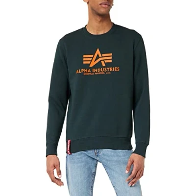 Imagen de ALPHA INDUSTRIES Basic Sudadera, Verde (Dark Petrol 353), 4XL para Hombre
