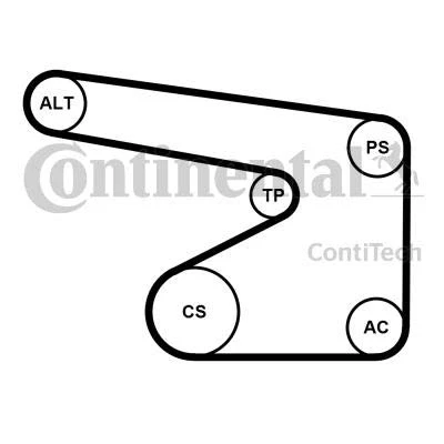 Imagen de CONTITECH 5PK1355K1 Juego de correas trapeciales poli V OPEL: Astra H Hatchback, GTC, G Berlina