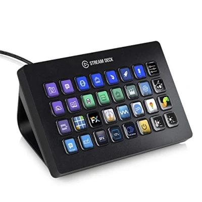 Imagen de Elgato Stream Deck XL Controlador avanzado de estudio, 32 teclas macro, activa acciones en apps y software como OBS, Twitch, ​YouTube otros, funciona Mac PC, multicolour