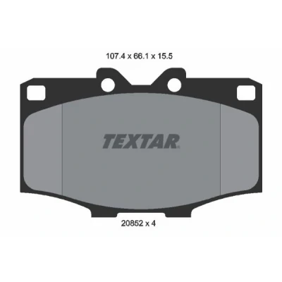 Imagen de TEXTAR 2085201 Juego de pastillas freno no preparado para indicador desgaste TOYOTA: HILUX 6 Pick up, Land Cruiser Prado 70 SUV, 4Runner SUV