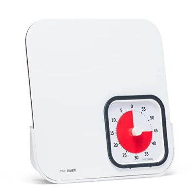 Imagen de TIME TIMER Mod + Pizarra Blanca Borrado en Seco, Temporizador de Cuenta Regresiva Visual 60 Minutos con Magnética para Notas, Tareas, Recordatorios Aula y Oficina (Carbón)
