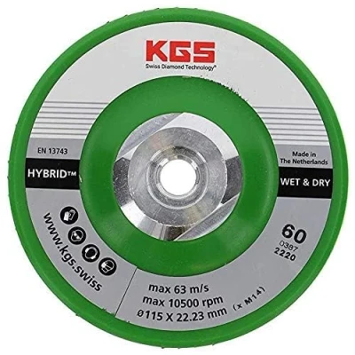 Imagen de Discos de corte diamante híbridos KGS 115 x M14, color dorado, grano 60 con conexión directa apto para amoladora angular