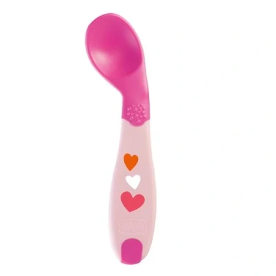 Imagen de Chicco Primera Cuchara, Cucharilla para recién nacido, pequeña y ligera, con forma angulada mango ergonómico aprender a comer de autónoma, niños 8 meses +, Fuchsia