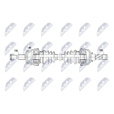 Imagen de NTY NPW VV 173 Árbol de transmisión Eje trasero, derecha, trasero izquierda 752mm