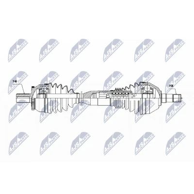 Imagen de NTY NPW VV 059 Árbol de transmisión Eje delantero, izquierda VOLVO: XC90 I