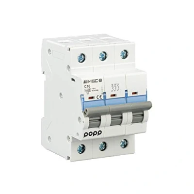 Imagen de POPP® Interruptor Automático Magnetotérmico industrial CURVA C 1P 2P 3P + 6A 10A 16A 20A 25A 32A 40A 50A 63A … (3P, 16A)