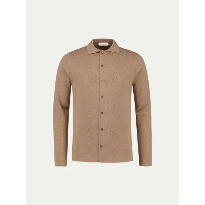 Imagen de Extrafine merino Knitted Shirt Beige 100% extrafino Talla 2XL Hombre Aurelian Estilo Italiano Mediterráneo