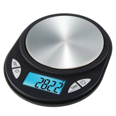Imagen de XAVAX Báscula digital para objetos como oro, monedas, joyas, piedras preciosas etc. (Precisión de hasta 0,1 gr, Tamaño pequeño, Pantalla LCD grande e iluminada) Color negro