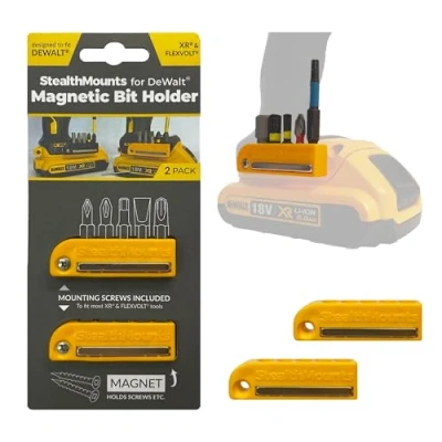 Imagen de StealthMounts Soportes magnéticos amarillos para herramientas DeWALT XR y Flexvolt