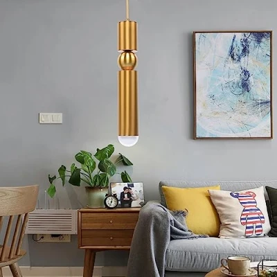 Imagen de Hobaca E27 LED Oro Moderno Acrílico nórdico Lámpara colgante Comedor Luces colgantes Techo Soporte ajustable Foco para la isla de cocina Iluminación