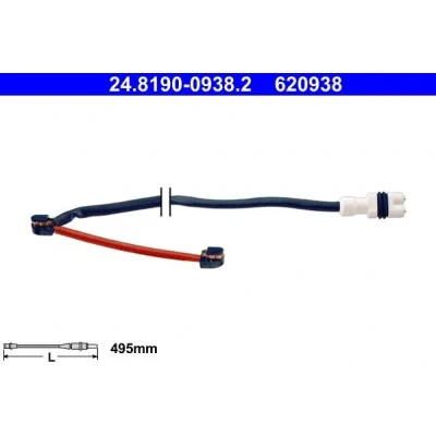 Imagen de ATE 24.8190 0938.2 Sensor de Desgaste Pastillas Frenos PORSCHE: 911 Coupé, Cabrio