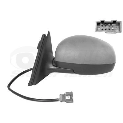 Imagen de espejo retrovisor Van Wezel 7627807 izquierda imprimado completo, asférico, para ajuste elect. espejo, calefactable SKODA: Fabia 2