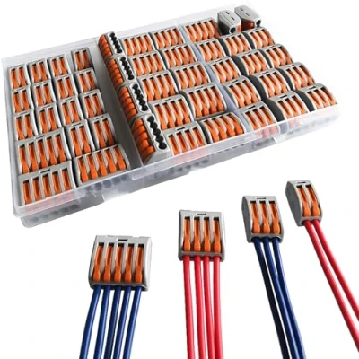 Imagen de CESFONJER Conectores compactos de conductores, Paquete surtido tuercas palanca PCT 212/213/214/215 Premium, Conector del cable empuje bloque terminales