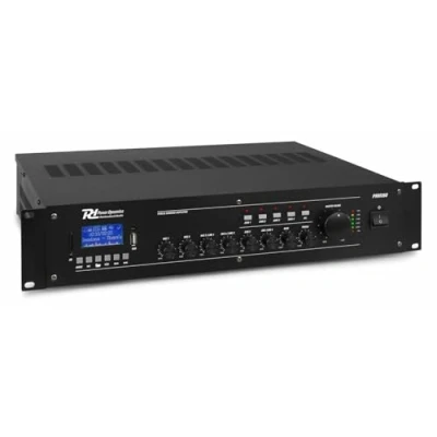 Imagen de Power Dynamics PRM360 Mezclador Amplificador 100V / 8 Ohmios 6 Canales 4 Zonas 360W, Bluetooth, MP3 USB, EQ, Formato Rack (100v 3600W)
