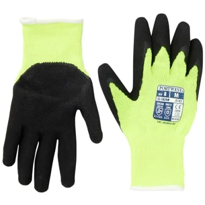 Imagen de Portwest Guante Thermal Soft Grip, Tamaño: L, Color: Amarillo/Negro, A143Y8RL