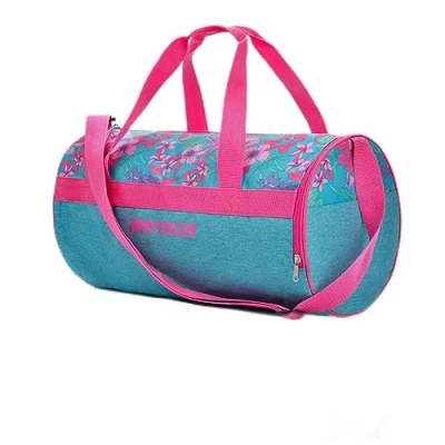 Imagen de Bolsa Deporte Viaje Gimnasio con Compartimento Separado para Zapatos Duffle Bag Hombre Mujer Ultraligera Plegable Deportiva 25 L Yoga Fin de Semana (Blue/Pink Flowers, L)