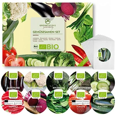 Imagen de BIO Kit de semillas huerto ecologicas con 10 Variedades verduras para cultivar ideal el urbano o en casa